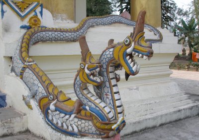 Sculpture at temple entrance, Wat Sisavang Vong