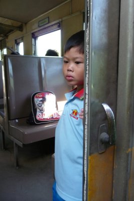 Boy on train