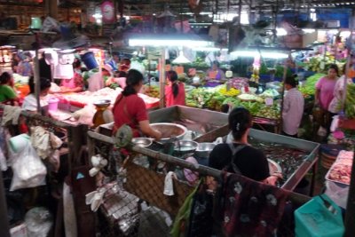 Stalls seen from moving train