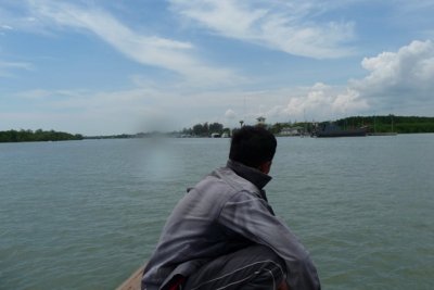 Approaching Satun (with drop of water on lens)