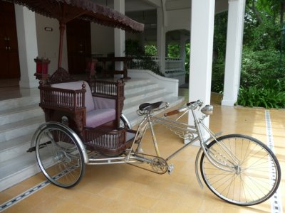 Pedicab in hotel grounds