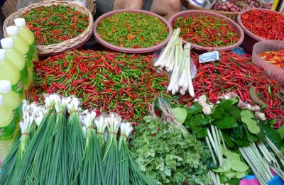 Chillies for sale, market, Hua Hin