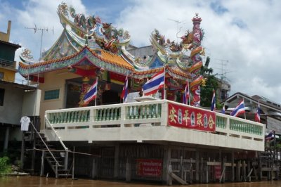 Chinese temple on riverbank