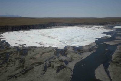 Coastal Plain, Ice on Aichilik River, from plane-062909-ANWR, AK-#0022.jpg
