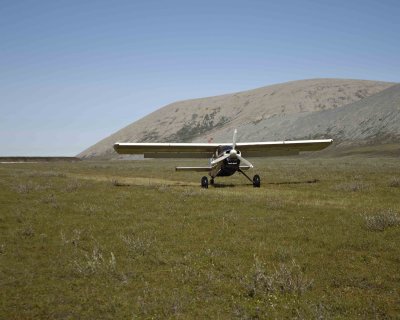 Plane landing to take us to Kaktovik-062909-ANWR, Aichilik River, AK-#0021.jpg