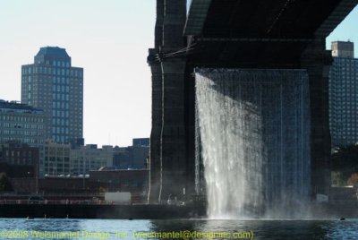 Temporary Waterfalls Under Brooklyn Bridge