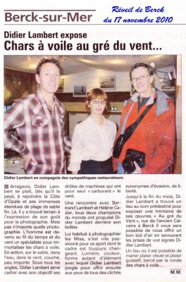 Une bonne recette, Expo + Affiche = Article de presse - Rveil de Berck Nov 2010