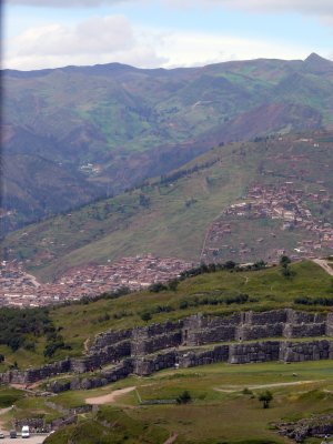 Saqsaywaman ruins as seen from the bus