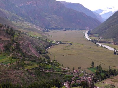 Sacred Valley, the glacier is in the background on the right