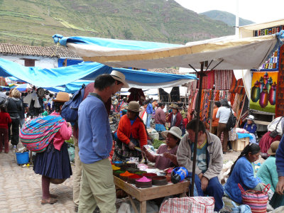 This woman is selling dye for the yarns