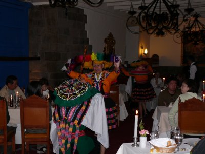Local entertainment at the Inti Raymi restaurant at our hotel, La Libertador