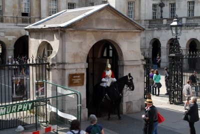 The Queens Life Guard at the Horse Guards entrance to St James and Buckingham Palaces