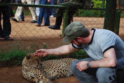 Jamie with one of the cheetah girls