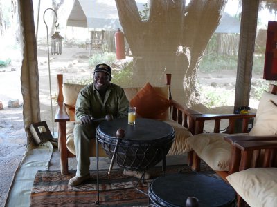 Tom relaxing in the lounge at Elephant Bedroom