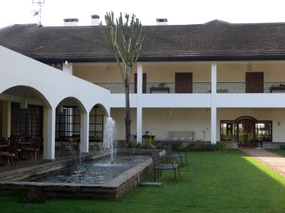 The inner courtyard by the restaurant at MKSC