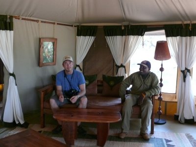 Sitting area in tent