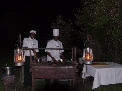 Open air cooking - my favorite! William is on the left, next to JJ.