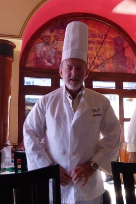 Chef Jim gets ready for the cooking lesson