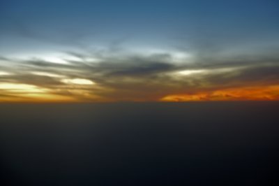 African sunrise from the plane