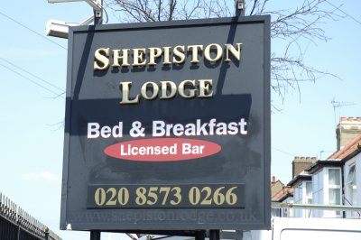 Shepiston Lodge sign - it was a cozy inn