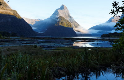 Sunrise at Milford Sound NZ.JPG