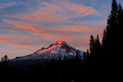 Mt Hood from Blue Box Pass looking northwest at Sunset