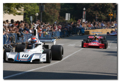 Brabham BT 44 de Carlos Reutemann - Tecno PA 123-3 Martini, de Derek Bell - Matra MS10, Jackie Stewart - Tecno E 371  Chris Amon