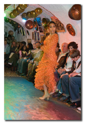 Flamenco dancer in a Sacromonte gipsy cave