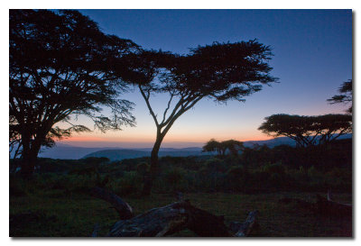 Atardecer en el borde del crater del Ngorongoro
