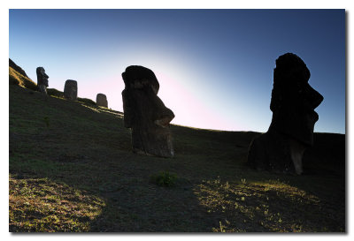 Moais on the slopes of Rano Raraku