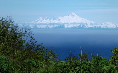 Mount Iliamna from across Cook Inlet