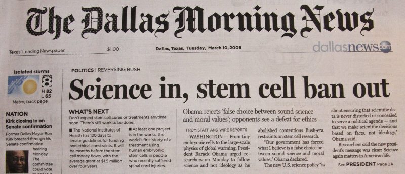 Science in, stem cell ban out
