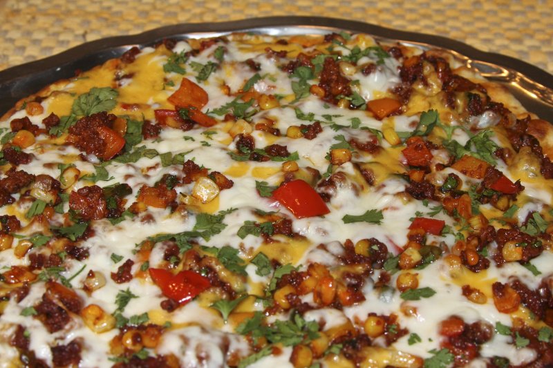 Southwestern Chorizo and Corn Pizza