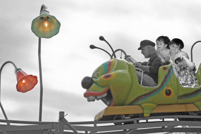 Grandpere takes the grandbabies for a ride!