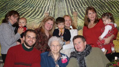 Happy 90th Birthday!  (with grandchildren and great-grandchildren)