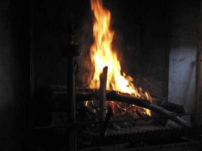 As we opened the door to the dining room, we were greeted by a roaring fire.