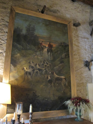 Anchoring the end of the dining room is this huge painting...