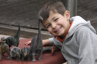 A boy and his dinosaurs...