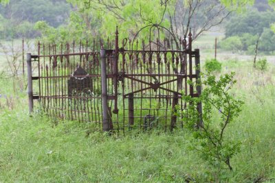 Tiny fenced graveyard