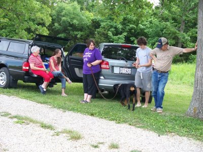Getting ready to leave the cemetary