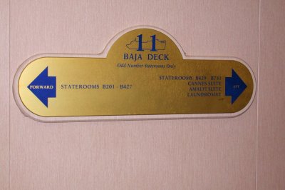Directional signs in starboard Hallway