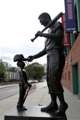 The Statue of Ted Williams outside Fenway Park