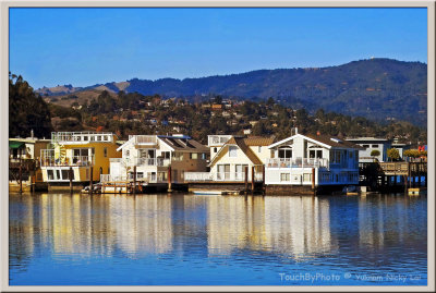 House Boats in Sausalito, California.