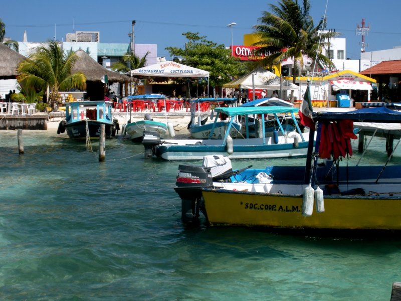 Arriving at Isla Mujeres ferry terminal