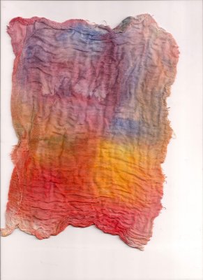 Scan of muslim cloth dyed with watercolour