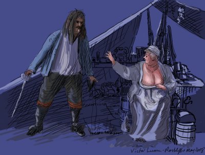 Rusty and  Kollyn - night (drawn in Painter)