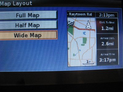Map layout setup screen, WIDE map