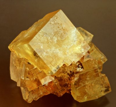 Yellow fluorite untwinned crystal, 4 cm specimen, Hilton Mine, Scordale, North Pennines, Cumbria.