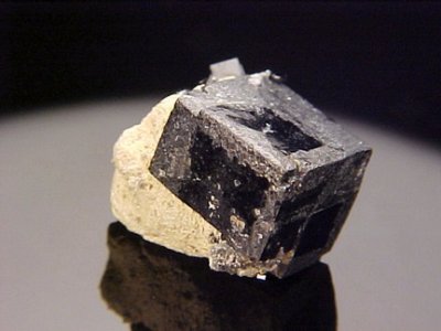 New York magnetite showing cube and tetrahexahedron.