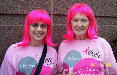 Veronica and friend Mary Race for the Cure 2009